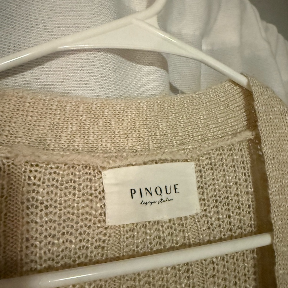 Cozy Beige Open-Front Cardigan - Picture 3 of 5
